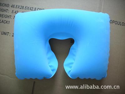 【【东莞供应】加外套的两用吹气枕 吹气植绒枕 、蓝色吹气枕】价格,厂家,图片,枕头、枕芯、保健枕,东莞市尚乐塑胶制品-